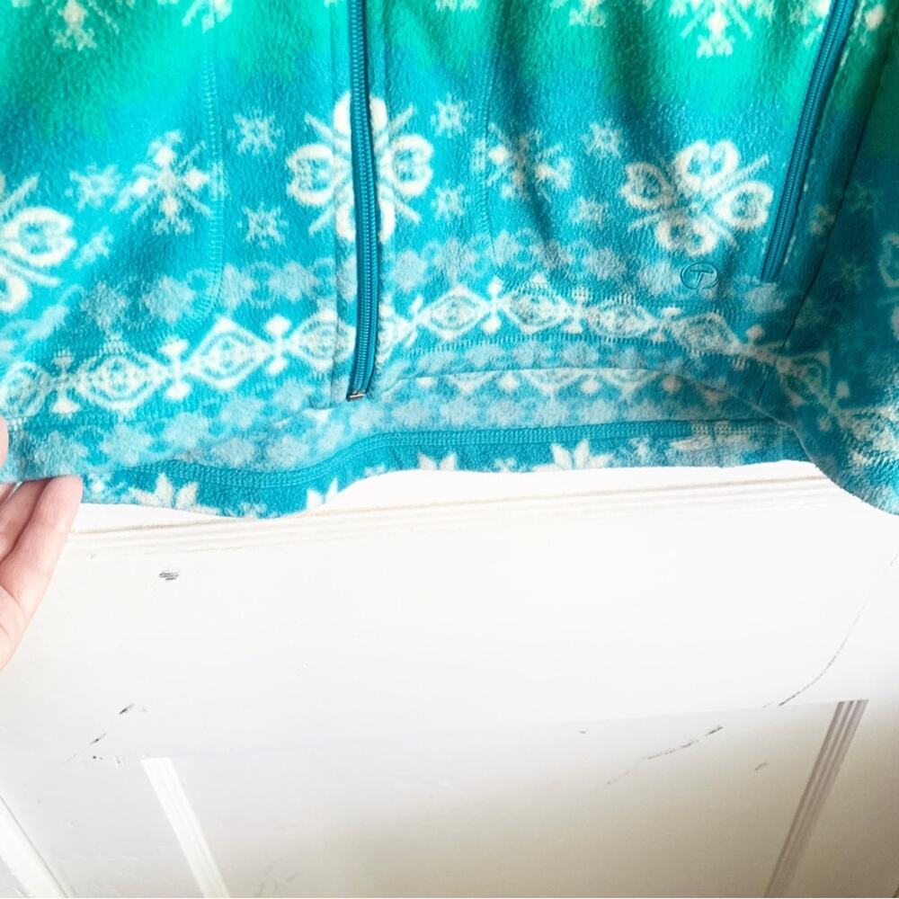 T By Talbots Colorful Snowflake Zip Front Long Sl… - image 6